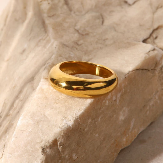 18K Gold-plated Curved Plain Ring