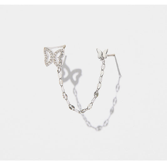 925 Double-hole Butterfly Earrings
