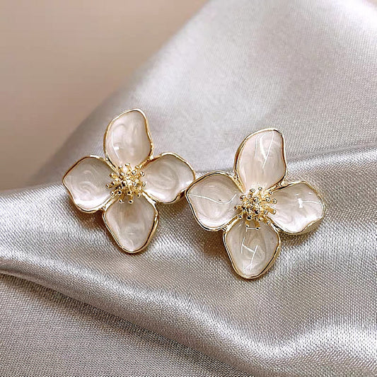 925 Silver Needle Roselle French Ins Retro Harbour Style Earrings