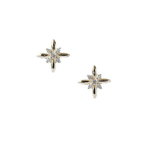 14K Yellow Gold Plated Sterling Silver Stud Earrings